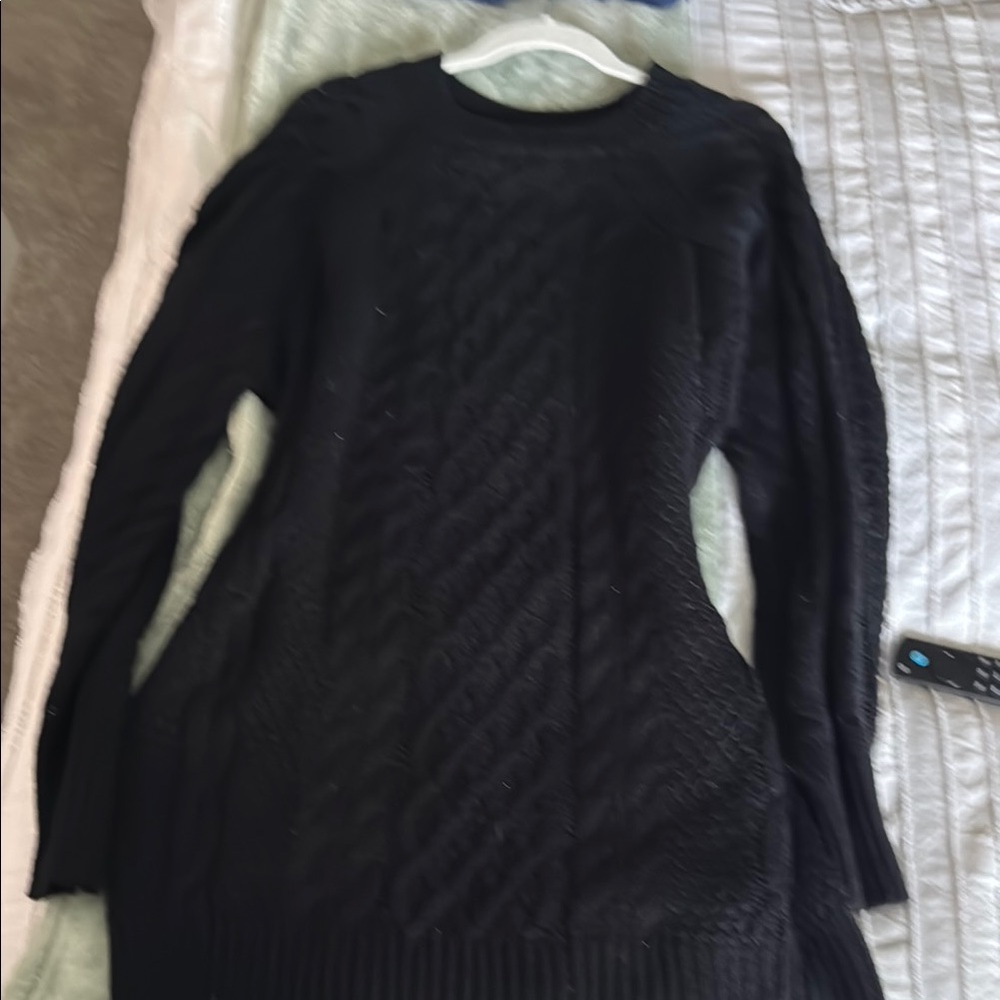 Elegant Black Cable Knit Sweater